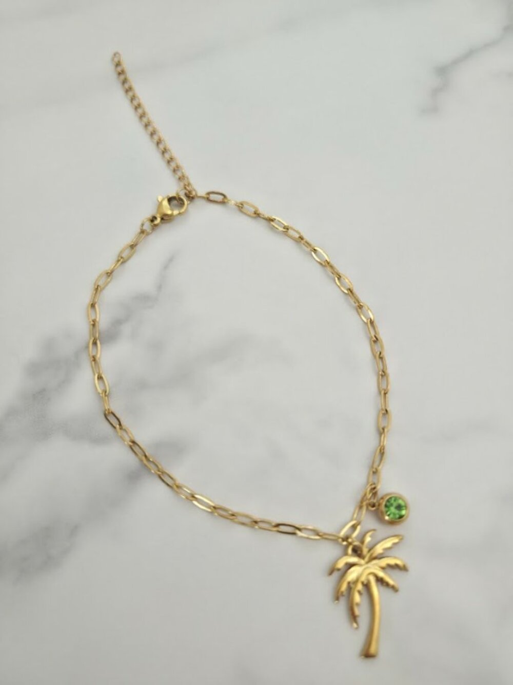 Tropical Coconut Tree Set Birthstone Pendant Anklet Beach Foot Chain Fashion - Picture 14 of 16